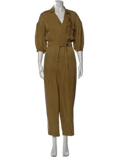 Pre-owned Ba&sh V-neck Jumpsuit In Green
