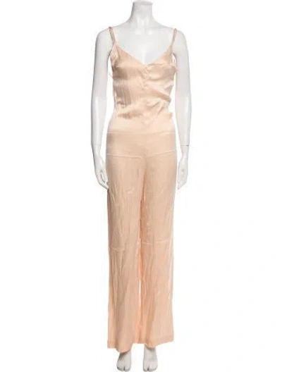Pre-owned Ba&sh V-neck Jumpsuit In Neutral