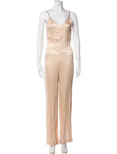 Pre-owned Ba&sh V-neck Jumpsuit In Neutrals