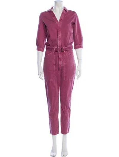 Pre-owned Ba&sh V-neck Jumpsuit In Pink