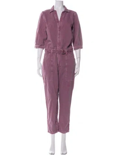 Pre-owned Ba&sh V-neck Jumpsuit In Purple