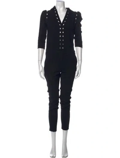 Pre-owned Ba&sh V-neck Jumpsuit W/ Tags In Black