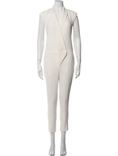 Pre-owned Ba&sh V-neck Jumpsuit In White
