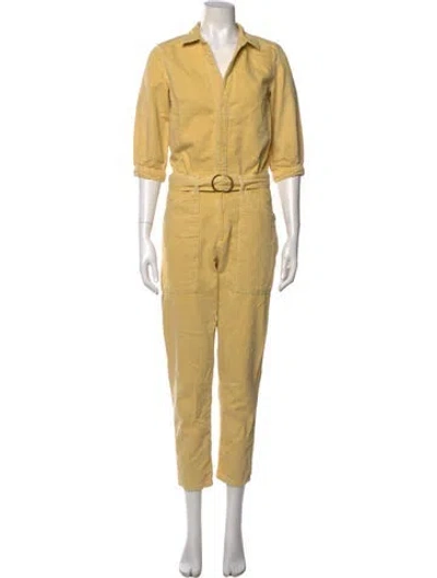 Pre-owned Ba&sh V-neck Jumpsuit In Yellow