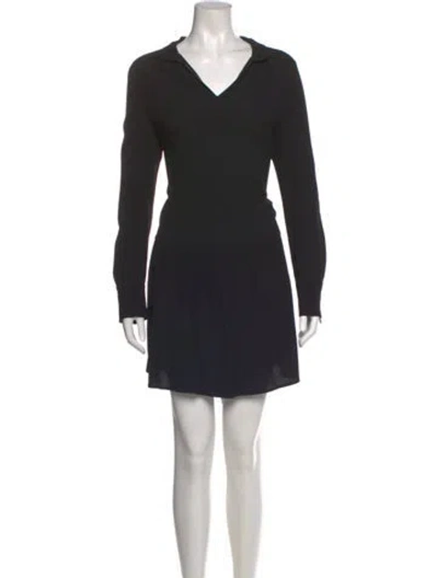 Pre-owned Ba&sh V-neck Knee-length Dress In Black