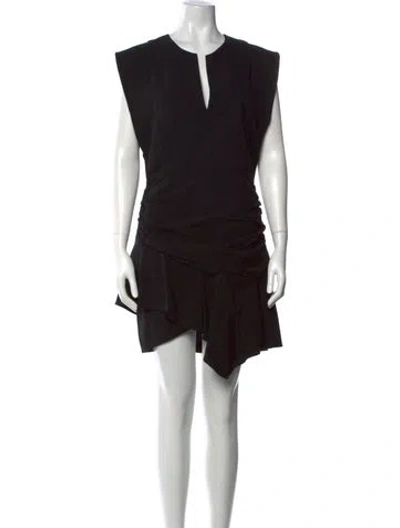 Pre-owned Ba&sh V-neck Knee-length Dress In Black