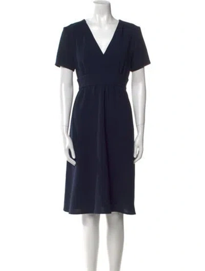 Pre-owned Ba&sh V-neck Knee-length Dress In Blue