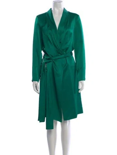 Pre-owned Ba&sh V-neck Knee-length Dress In Green