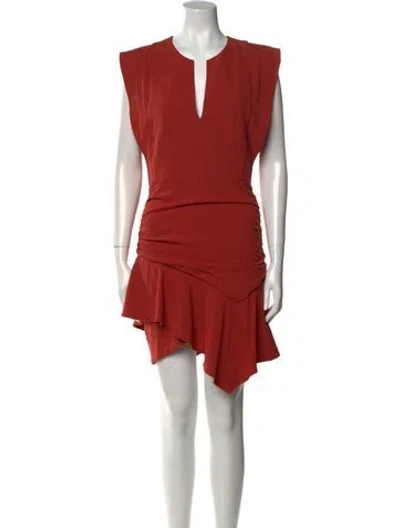 Pre-owned Ba&sh V-neck Knee-length Dress In Red