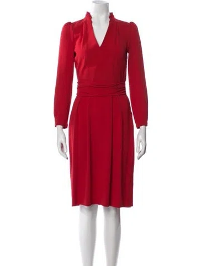 Pre-owned Ba&sh V-neck Knee-length Dress In Red
