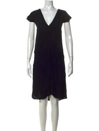 Pre-owned Ba&sh V-neck Knee-length Dress W/ Tags In Black