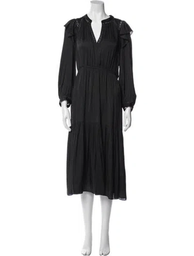 Pre-owned Ba&sh V-neck Long Dress In Blue