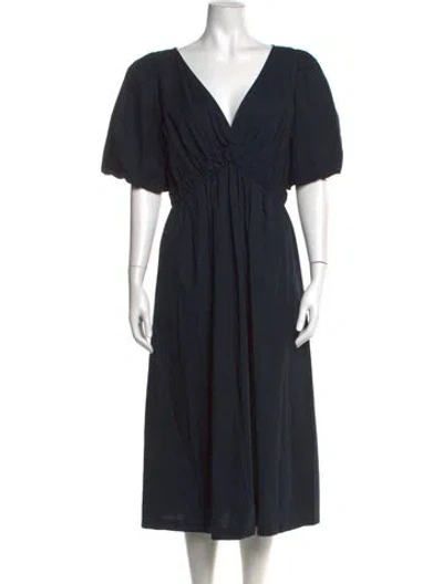 Pre-owned Ba&sh V-neck Long Dress In Blue