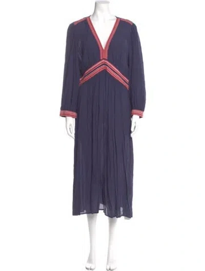 Pre-owned Ba&sh V-neck Long Dress In Purple
