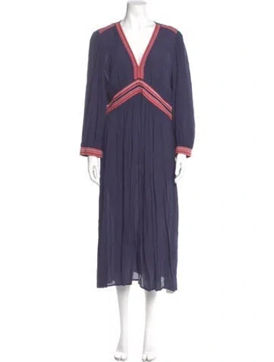 Pre-owned Ba&sh V-neck Long Dress In Purple