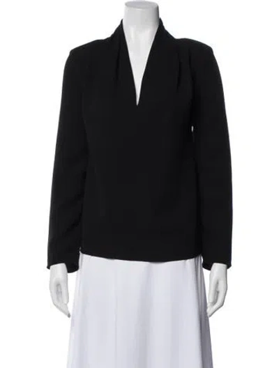 Pre-owned Ba&sh V-neck Long Sleeve Blouse In Black