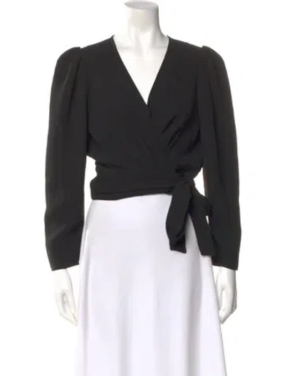 Pre-owned Ba&sh V-neck Long Sleeve Blouse In Black