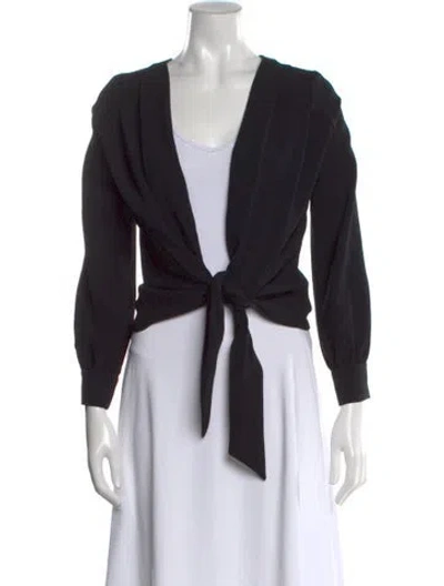 Pre-owned Ba&sh V-neck Long Sleeve Blouse In Black
