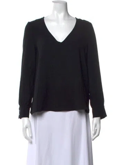 Pre-owned Ba&sh V-neck Long Sleeve Blouse In Black