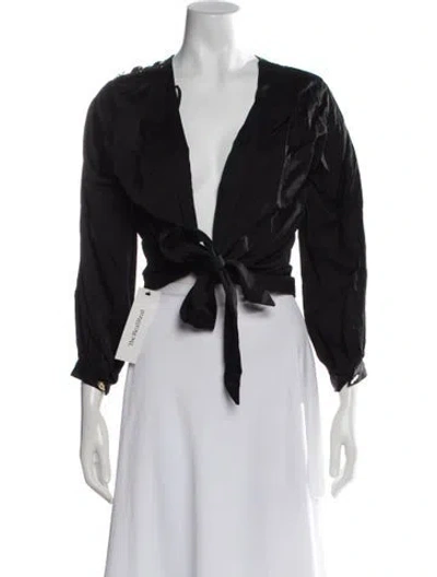 Pre-owned Ba&sh V-neck Long Sleeve Blouse In Black