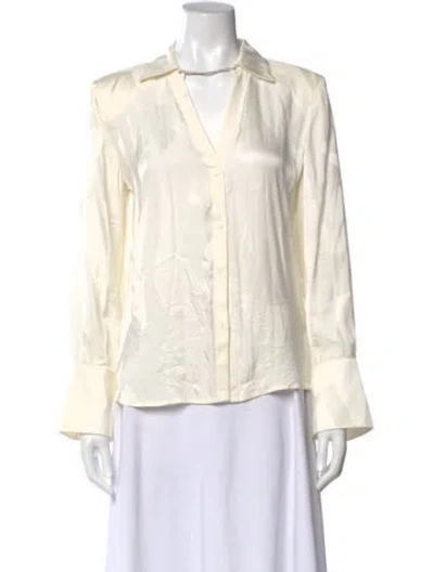 Pre-owned Ba&sh V-neck Long Sleeve Blouse In Neutral