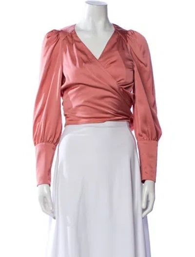 Pre-owned Ba&sh V-neck Long Sleeve Blouse In Pink