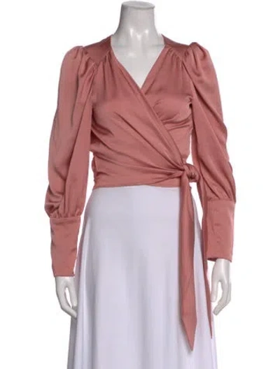 Pre-owned Ba&sh V-neck Long Sleeve Blouse In Pink