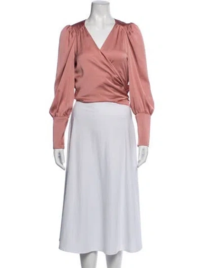Pre-owned Ba&sh V-neck Long Sleeve Blouse W/ Tags In Pink