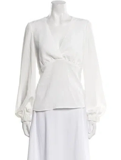 Pre-owned Ba&sh V-neck Long Sleeve Blouse W/ Tags In White