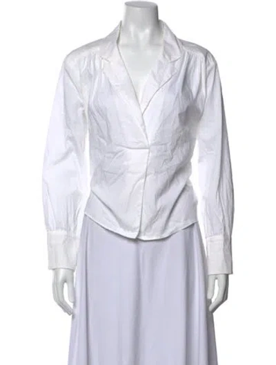 Pre-owned Ba&sh V-neck Long Sleeve Blouse In White