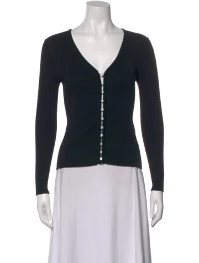 Pre-owned Ba&sh V-neck Long Sleeve Top In Black