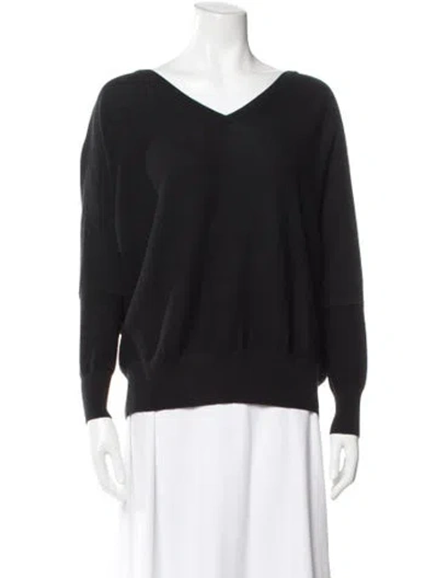 Pre-owned Ba&sh V-neck Long Sleeve Top In Black