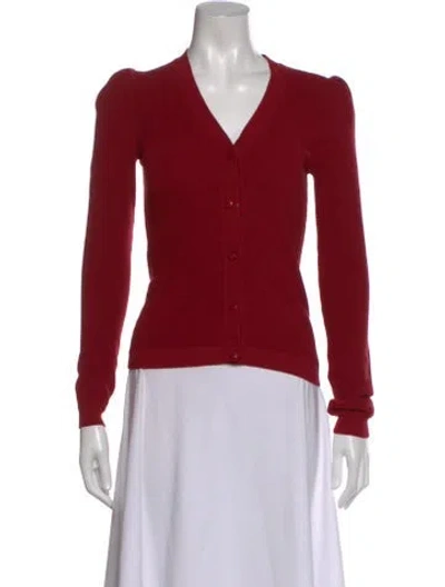 Pre-owned Ba&sh V-neck Long Sleeve Top In Red