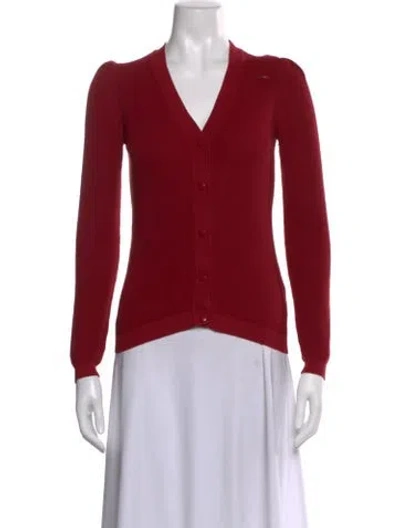 Pre-owned Ba&sh V-neck Long Sleeve Top In Red