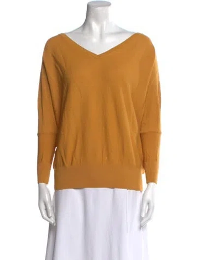 Pre-owned Ba&sh V-neck Long Sleeve Top In Yellow