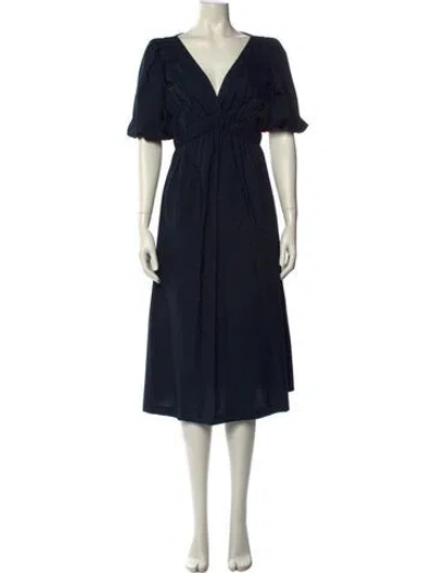 Pre-owned Ba&sh V-neck Midi Length Dress In Black