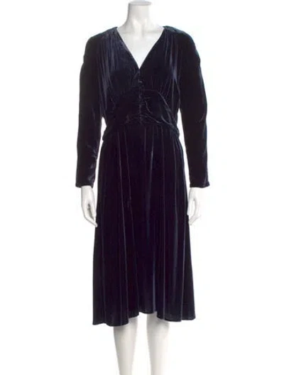 Pre-owned Ba&sh V-neck Midi Length Dress In Black