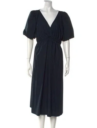 Pre-owned Ba&sh V-neck Midi Length Dress In Black