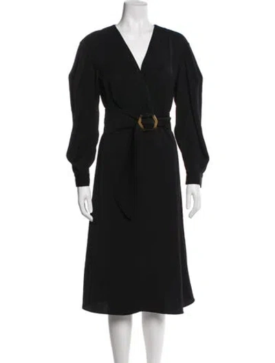 Pre-owned Ba&sh V-neck Midi Length Dress In Blue