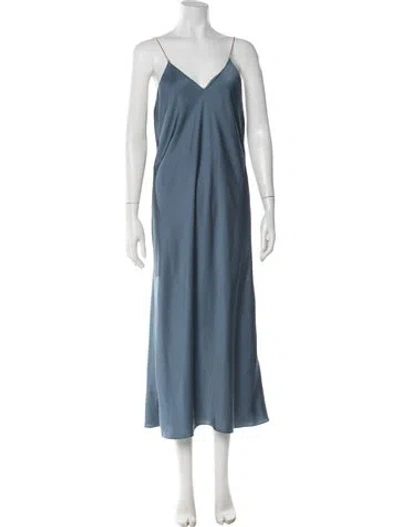Pre-owned Ba&sh V-neck Midi Length Dress In Blue