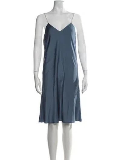 Pre-owned Ba&sh V-neck Midi Length Dress In Blue