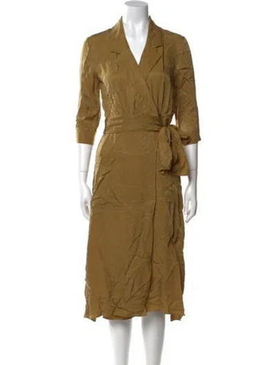 Pre-owned Ba&sh V-neck Midi Length Dress In Green