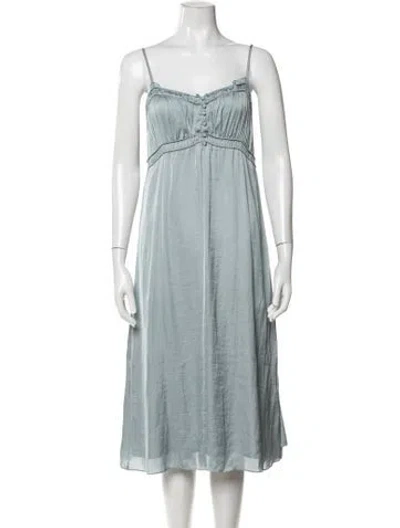 Pre-owned Ba&sh V-neck Midi Length Dress In Green