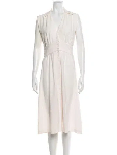 Pre-owned Ba&sh V-neck Midi Length Dress In Neutral
