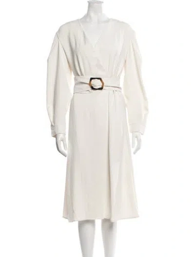 Pre-owned Ba&sh V-neck Midi Length Dress In Neutral