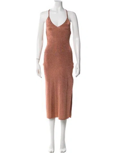 Pre-owned Ba&sh V-neck Midi Length Dress W/ Tags
