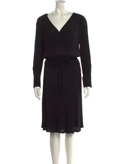 Pre-owned Ba&sh V-neck Midi Length Dress W/ Tags In Black