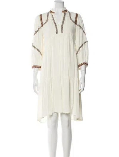 Pre-owned Ba&sh V-neck Midi Length Dress W/ Tags In Neutral