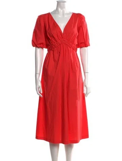 Pre-owned Ba&sh V-neck Midi Length Dress W/ Tags In Pink