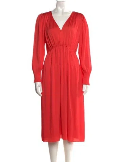 Pre-owned Ba&sh V-neck Midi Length Dress W/ Tags In Pink